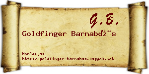 Goldfinger Barnabás névjegykártya